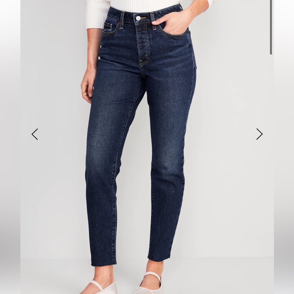 Old navy High-Waisted Button-Fly OG Straight Cut-Off Ankle Jeans size 10 women